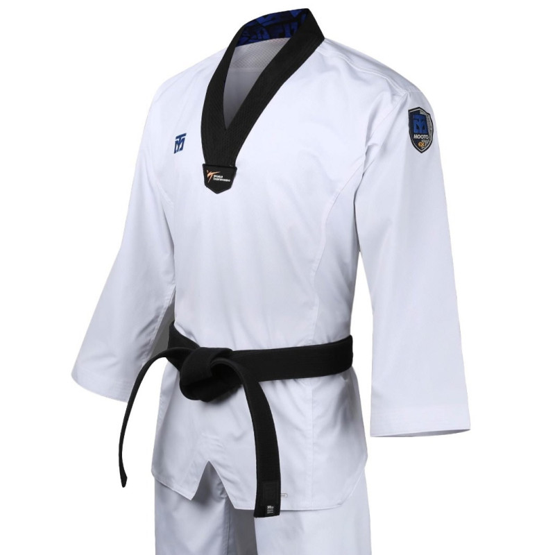 Dobok de Taekwondo Mooto Extera S6 Gola Preta Clube da Luta Shop