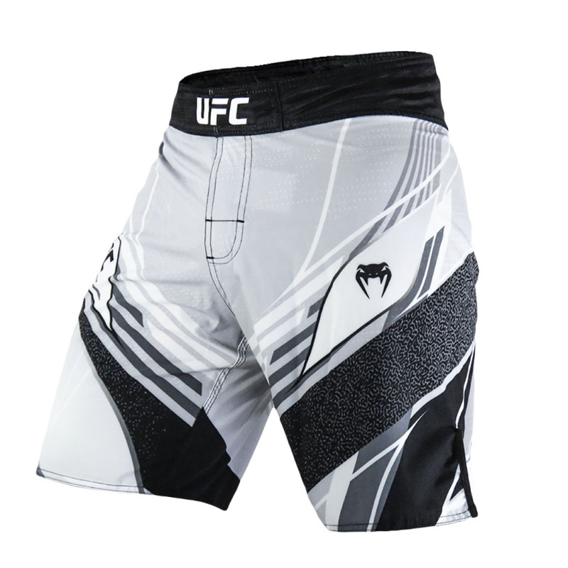 Bermuda Fightshort Long Fit UFC Venum Oficial Fight Night Branco Clube da Luta Shop
