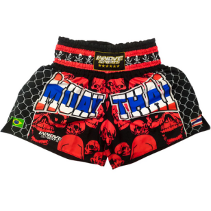 Short Muay Thai Red Skull