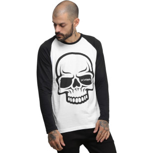 Camisa KVRA Full Skull Manga Longa