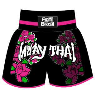 Short Muay Thai Fight Brasil Flower Girl