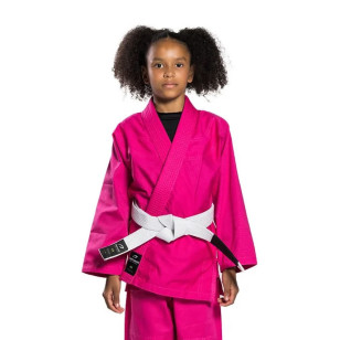 Kimono de Jiu-jitsu Trançado Infantil Rosa Pretorian