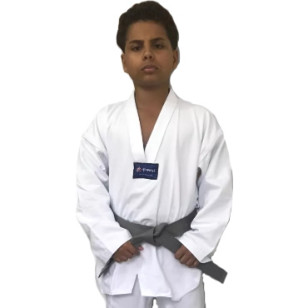 Dobok Taekwondo Gola Branca Infantil Torah