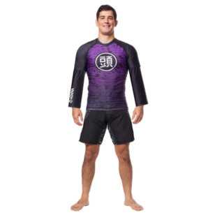 Rashguard Atama Manga Longa Preta e Roxa 2.0