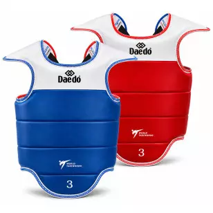 Protetor de Tórax Taekwondo Dupla Face Daedo Aprovado pela WT