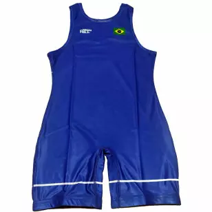 Uniforme Lycra Wrestling Green Hill Pro Azul