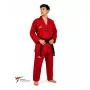 Dobok Daedo Competition Gola Preta Aprovado WT vermelho